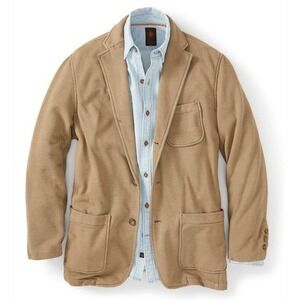 Territory Ahead Barnaby Knit Fleece Blazer Mens M Short Tan ALTERED SLEEVES
